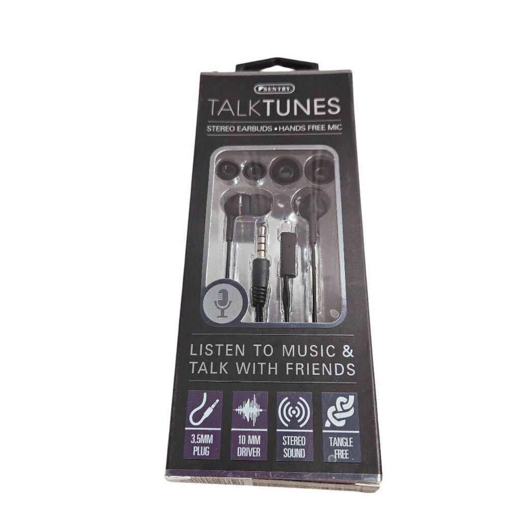 Sentry TalkTunes Stereo Earbuds with In-Line Microphone (HPS-HM116)
